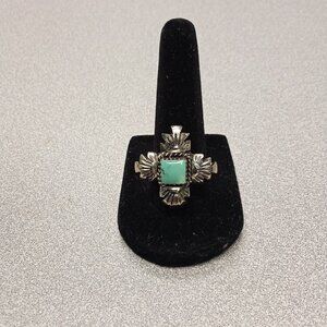 Turquoise/Sterling Silver Handmade Navajo Ring Size 8.5